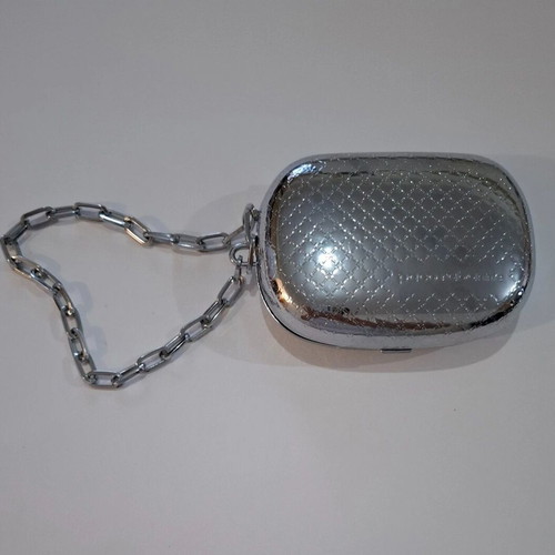 Paco Rabanne Silver Metal Clutch Bag new with chain strap