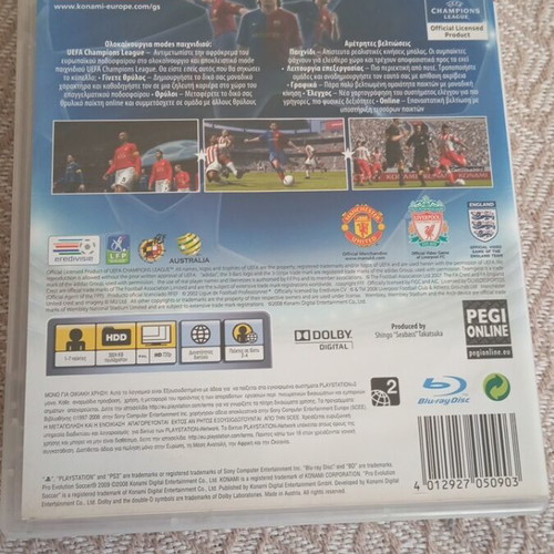 PES 2009 Pro Evolution Soccer PS3 game like new, UEFA Champions League