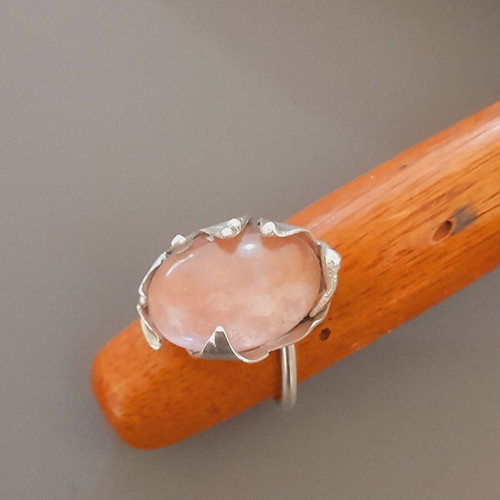Handmade silver ring 925 with semi-precious stone adjustable