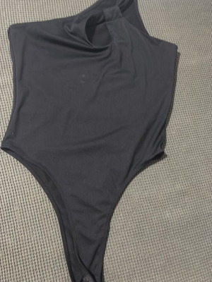 Shein one-shoulder bodysuit like new, black and yellow, size M