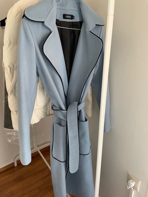 Baby blue long coat used with black subtle lines