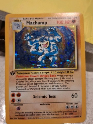 Κάρτα Pokémon Machamp Base Set 1st Edition Holo