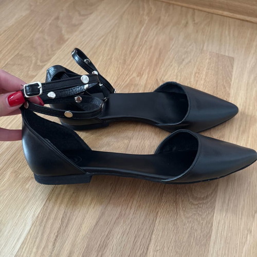 Christina Christi χειροποίητα δερμάτινα mules Νο41 καινούργια, μαύρα με τρουκς