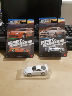 Hot Wheels Fast & Furious toy car set with Toyota Supra and Nissan Skyline
