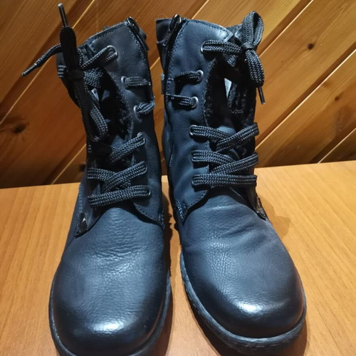 Rieker ankle boots with fur No39 new, narrow fit, black