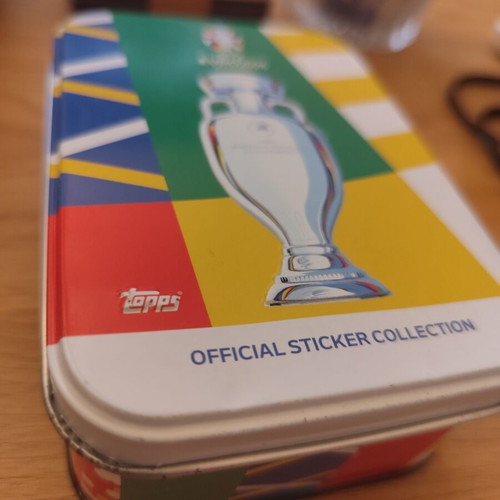 Euro 2024 Topps stickers used, 110 single with metal tin