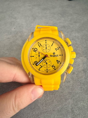 Swiston SW-9004M yellow quartz watch like new unisex