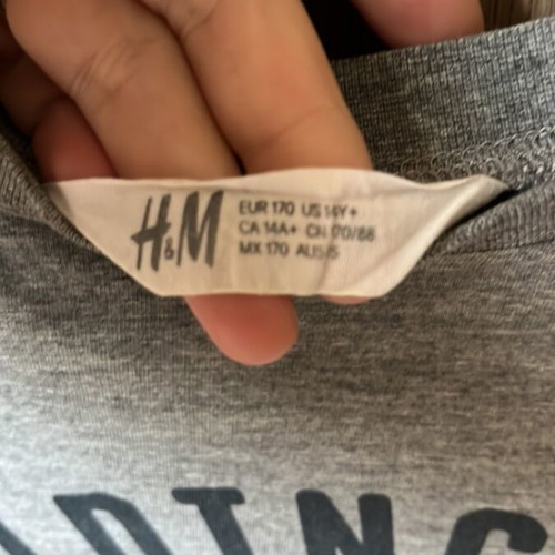 H&M kids long-sleeve shirt like new, grey melange, size 170