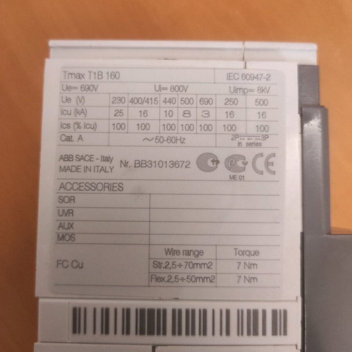 ABB SACE TMAX T1B 160 25A