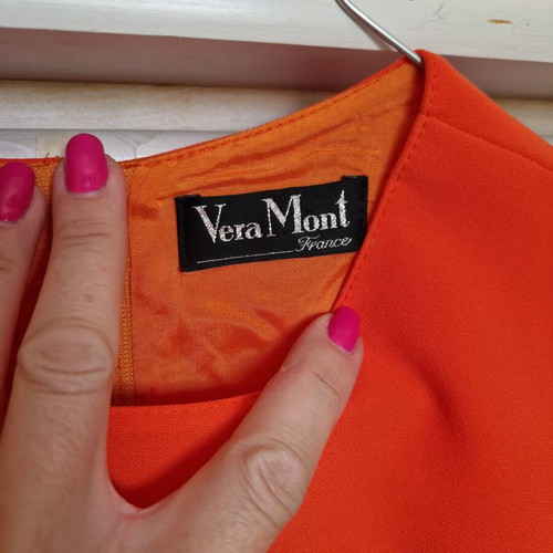 Vera Mont France orange dress medium/large like new