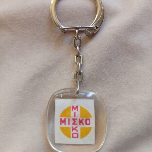 Misko vintage promotional keychain used, 1970s-80s