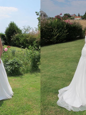 Wedding dress new, size M, white, customizable