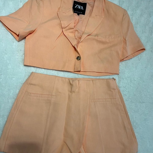 Zara blazer and shorts set like new, orange