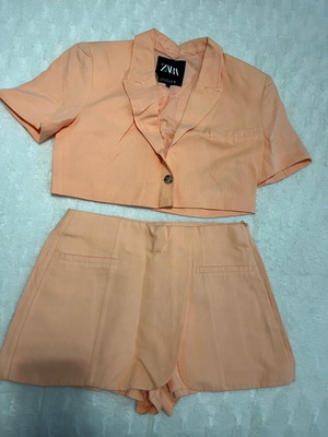 Zara blazer and shorts set like new, orange