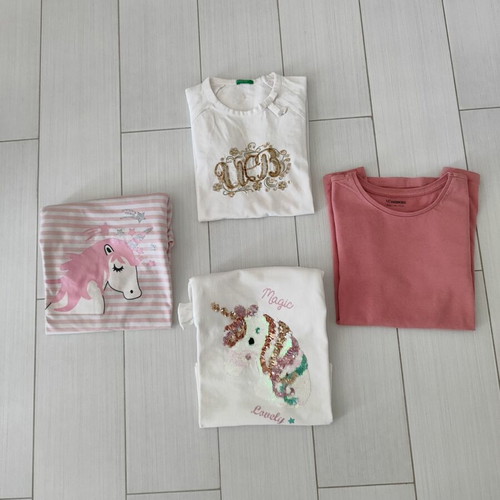 Long-sleeve T-shirts for Girls size 10 like new, multicolor, pack of 4