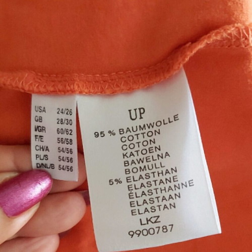 Ulla Popken top like new, plus sizes 2XL to 5XL, orange cotton blend