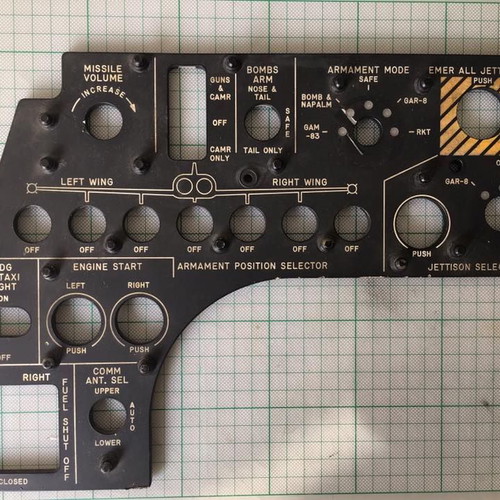 Northrop F-5 Greek instrument panel section used