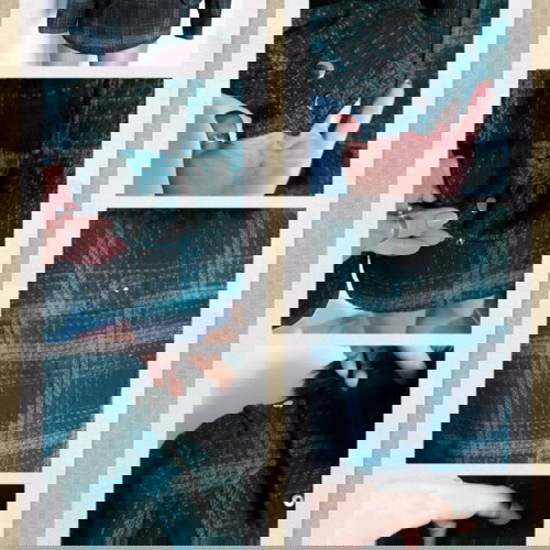 Γυναικείο παλτό Yessica καρό με αποσπώμενο γιακά, σαν καινούργιο, XL-XXL