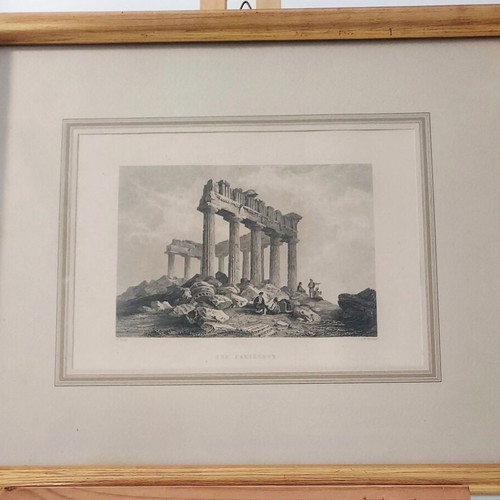 Γκραβούρα Παρθενώνας 1828 σαν καινούργιο με επίχρυση κορνίζα