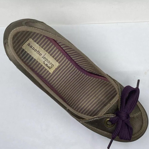 Nanette Lepore for Keds wedge platform shoes used, size US8 EU38.5, gray with purple