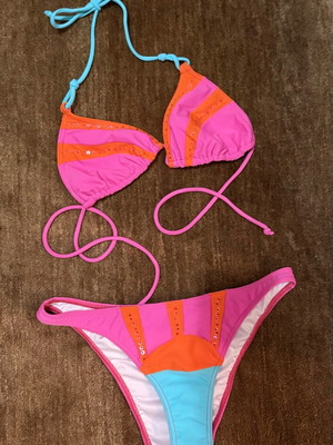 Med bikini pink and orange new, size 4/L