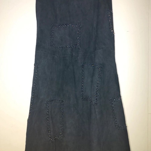 Patrizia Suzzi per Angel L vintage black leather maxi skirt with sequins used
