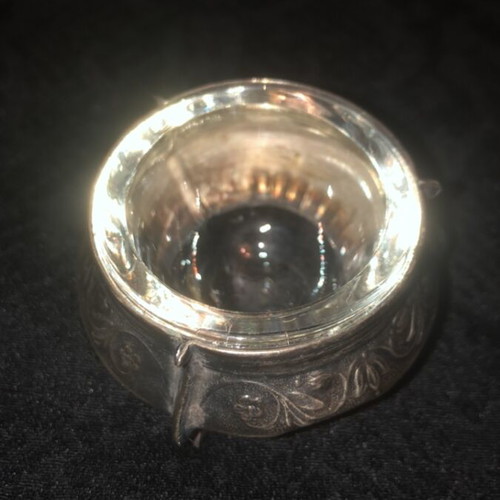Set of 2 vintage Russian silver-plated salt pepper or caviar bowls used