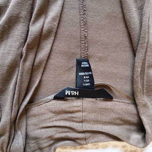 H&M brown tunic blouse, size large