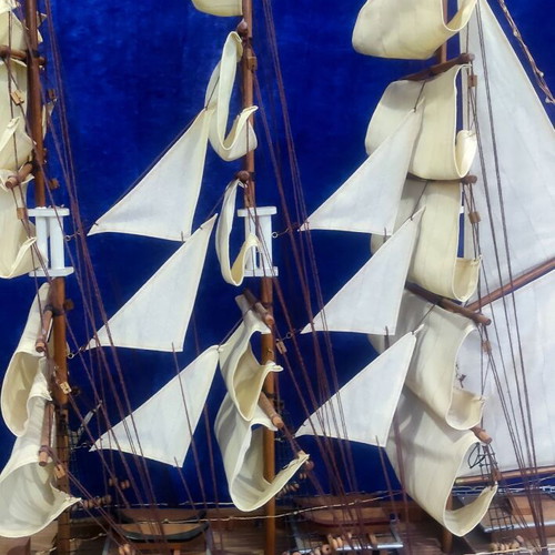 Decorative wooden sailing ship Cutty Sark replica used