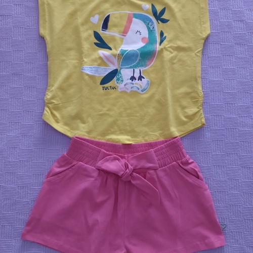Girls' clothing set with t-shirt and shorts, new, age 7