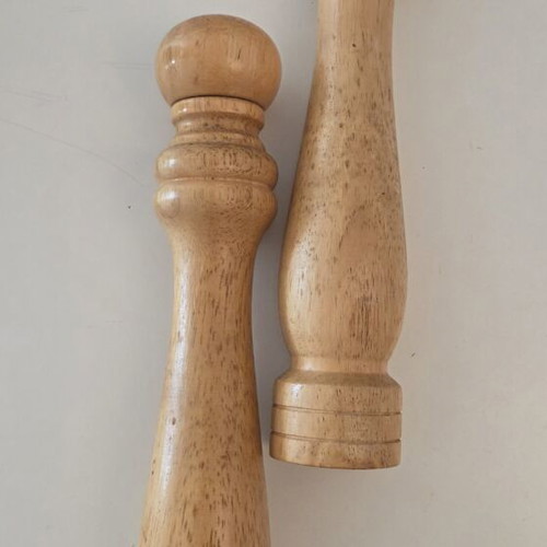 Vintage Wooden Pepper Mill and Salt Shaker Set, Natural Beechwood