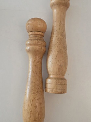 Vintage Wooden Pepper Mill and Salt Shaker Set, Natural Beechwood