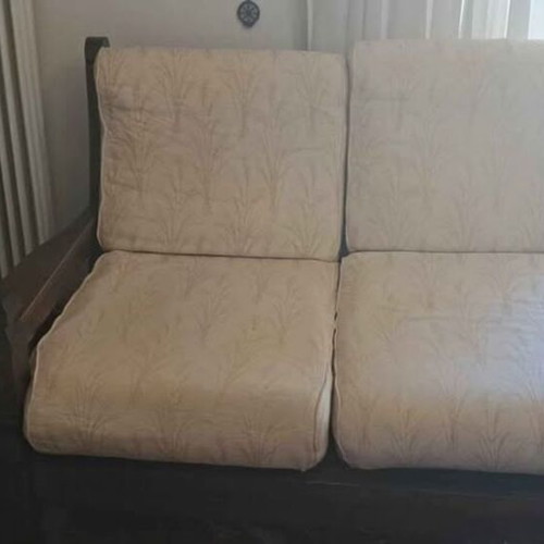 Solid wood living room set with 2 sofas