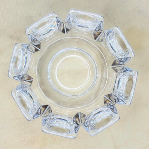 Orrefors Corona Crystal Bowl vintage by Lars Hellsten like new