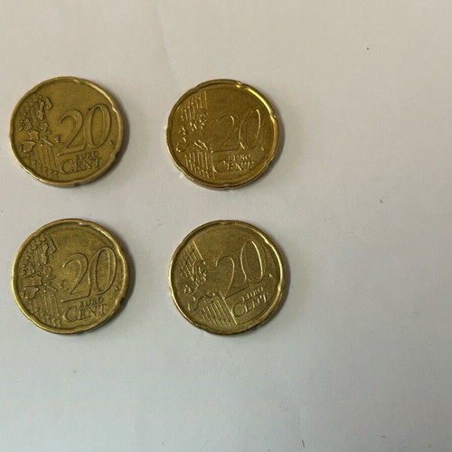 Package of 4 Collectible 0.20 Euro Cent Coins Price 3 Euros