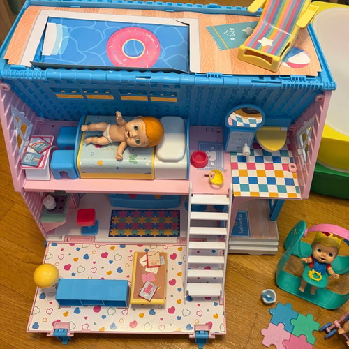 Cicciobello Amicicci playhouse and cradle set like new