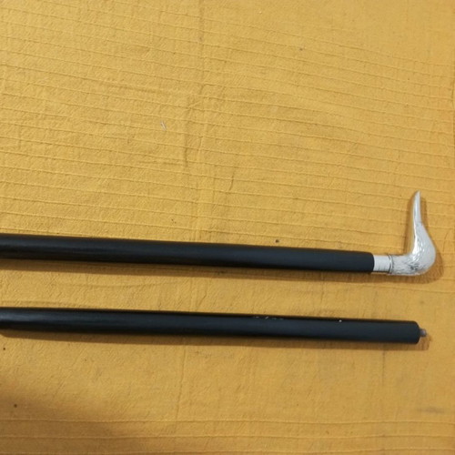 Bronze duck handle cane used, collectible, in two parts