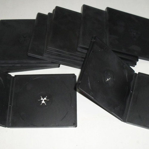 Double cases for DVD and CD black, new, pack of 12