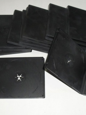 Double cases for DVD and CD black, new, pack of 12