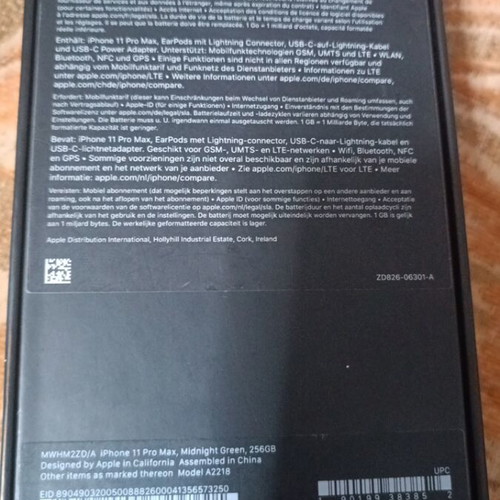 iPhone 11 Pro box like new, Midnight Green, 256GB