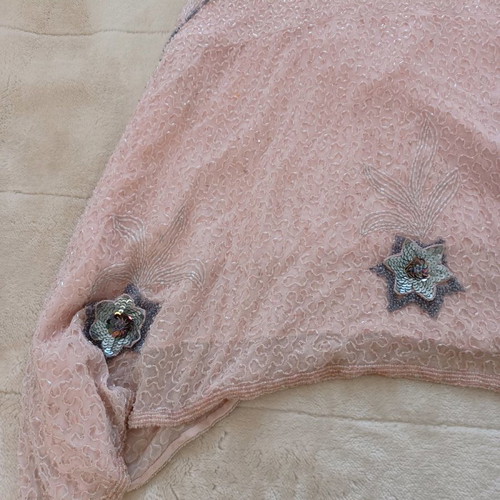 Vintage style dress used, pink, embroidered, size M