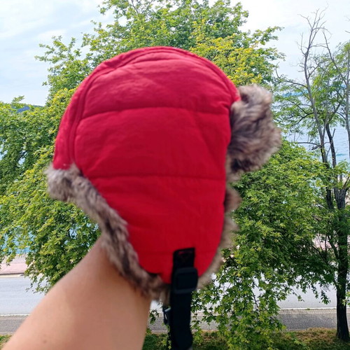 Timberland Quilted Trapper Hat Large red new