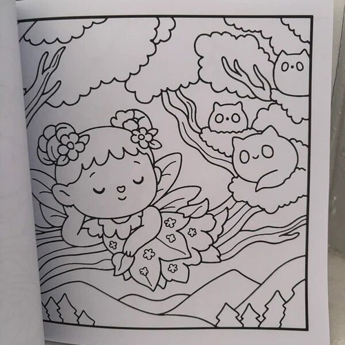 Forest Fairy Cute and Cozy Coloring Book