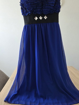 Glow formal dress size M like new, blue, knee-length with lining