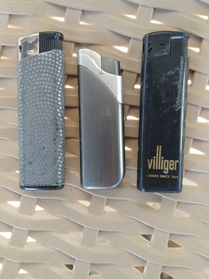 Lighters used, pack of 6 with 2 refill adapters, empty Bic