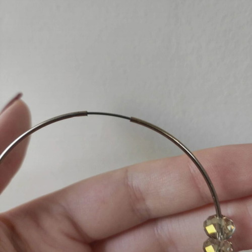 Accessorize Light Gold Hoop Earrings with Beads Like New