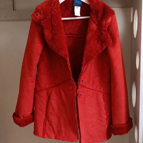 Kenzo women's coat red with floral motif like new, size S