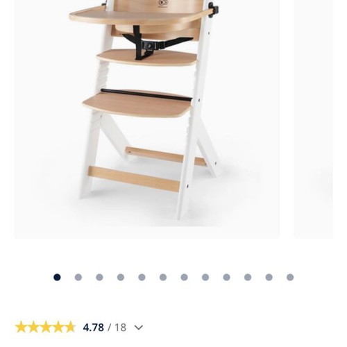 Kinderkraft wooden highchair like new, white accents