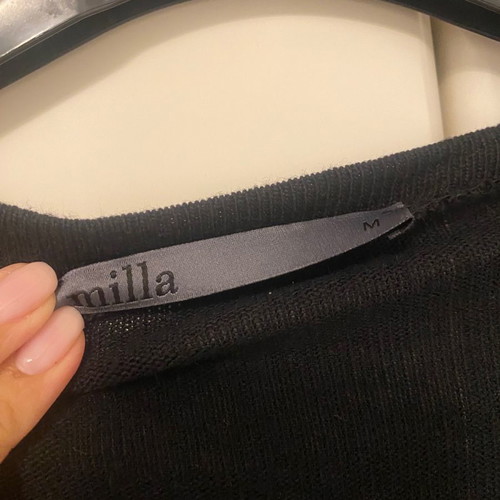 Milla cardigan new black with khaki detail