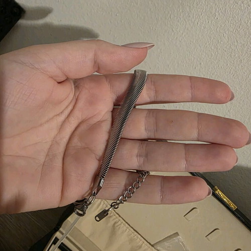 Stainless steel snake chain bracelet like new, silver